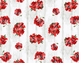 Liberty For All - Tossed Small Poppy Red White by Jessica Mundo from Henry Glass Fabric