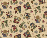House on Summer Hill - Novelty Toss Cream from Henry Glass Fabric