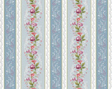 Adelaide - Floral Stripe Blue by Marti Michell from Maywood Studio Fabric