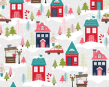 Cup of Cheer - Christmas Neighborhood Grey by Kimberbell from Maywood Studio Fabric
