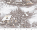 Blizzard Blues - Moonbeam Christmas Village Winter Tran Grey from Moda Fabrics
