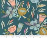 Songbook A New Page - Floral Dk Teal from Moda Fabrics