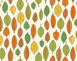 Give Thanks - Leaves Cream by Kim Shaefer from Andover Fabrics