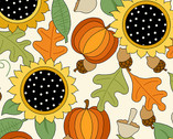 Give Thanks - Fall Bounty Cream by Kim Shaefer from Andover Fabrics