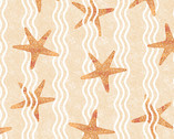 Reef - Starfish Stripe Cream by Two Can Art from Andover Fabrics