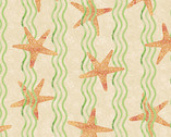 Reef - Starfish Stripe Green by Two Can Art from Andover Fabrics