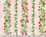 Strawberry Season - Strawberry Vines Camellia Pink by Wishwell from Robert Kaufman Fabrics