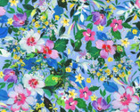 Joyful Meadows - Florals Toss Periwinkle from Robert Kaufman Fabrics