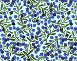 Springtime Tea - Blueberry Vines Blue by Cynthia Frenette from P & B Textiles Fabric