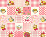 Margaret And Sophie 6 - Square Patches Pink from Quilt Gate Fabric