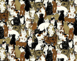 Cats and Owls OXFORD - Cats Grey 1C from Cosmo Fabric