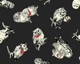 Cats and Owls OXFORD - Owls Black 2C from Cosmo Fabric