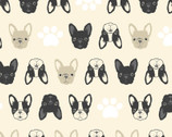 Nordic Mini - French Terrier Bulldog Natural  from Cosmo Fabric