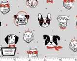Bow Wow Wow - Push Pups Gray from Michael Miller Fabric