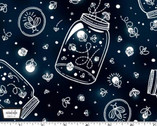 Light Up My World GLOW in DARK - Sparks In The Night Navy from Michael Miller Fabric