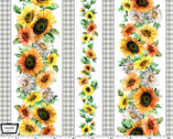 Sunflower Festival - Sunflower Fields Stripe White from Michael Miller Fabric
