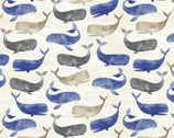 Vitamin Sea - Whale Cream from Michael Miller Fabric
