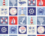 Vitamin Sea - Nautical Patch White from Michael Miller Fabric
