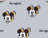 Mickey Mouse and Friends FLANNEL - Rainbow Head Badge from Springs Creative Fabric