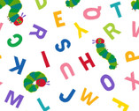 The Very Hungry Caterpillar -  Alphabet Toss White by Eric Carle from Springs Creative Fabric
