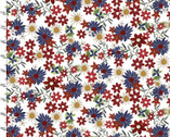 Sweet Land of Liberty - Allover Floral White from 3 Wishes Fabric
