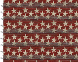 Sweet Land of Liberty - Woodgrain Stars Red from 3 Wishes Fabric