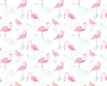 The Shark Side - Flamingle Flamingo White from Dear Stella Fabric