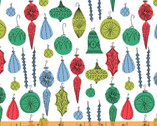 Christmas  - Baubles White by Dylan Mierzwinski from Windham Fabrics