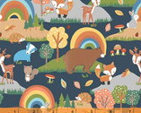Frolic - Forest Friends Navy by Whistler Studios from Windham Fabrics