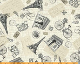 Fall In Love in Paris - Parisian Monuments Linen from Windham Fabrics
