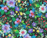 Joyful Meadows - Mix Florals Black from Robert Kaufman Fabrics