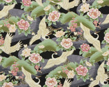 Imperial Collection Honoka - Crane Floral Black from Robert Kaufman Fabrics