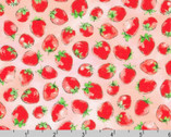 Strawberry Season - Strawberries Camellia Pink by Sevenberry from Robert Kaufman Fabrics