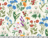 Flowerhouse Botanical Garden - Flower Berries Natural from Robert Kaufman Fabrics