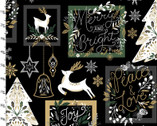 Christmas Shine GLITTER - Shine Patch Black from 3 Wishes Fabric