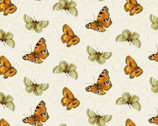 Turkey Talk - Tossed Butterflies Cream from Henry Glass Fabric