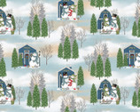Snowman’s Dream - Winter Outing Snowman Blue from Studio E Fabrics
