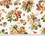 Petal Bouquet - Floral Toss Cream from P & B Textiles Fabric