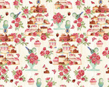 Tweets and Treats - Cakes Treats Cream  from Henry Glass Fabric