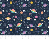 Magical Space - Astral Solar System Navy from Camelot Fabrics