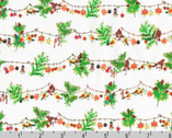 Yuletide Bouquet - Garland White by Lauren Wan from Robert Kaufman Fabrics