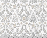 Holiday Flourish - Poinsettia Tree Snowflake Dove Grey from Robert Kaufman Fabrics