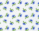 Flowerhouse Jubilee - Floral Toss Dot Blue from Robert Kaufman Fabrics