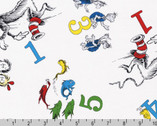 Dr. Seuss 123 - Numbers White from Robert Kaufman Fabrics