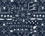 Animal Club - Animal Framed Navy from Robert Kaufman Fabrics