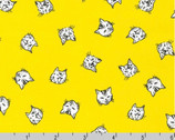 Animal Club - Cat Yellow from Robert Kaufman Fabrics