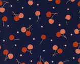 Kawaii Girl OXFORD - Cherry Dot Dark from Kokka Fabric