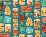 Fall Flavors - Canned Goods Teal from Paintbrush Studio Fabrics