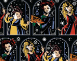 Hocus Pocus - Night Sky Characters Black from Springs Creative Fabric