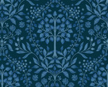 Brensham - Trees Dark Blue from Lewis and Irene Fabric